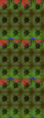 Yumuşak, yeşil renkli bahar çiçekleri. Raster illüstrasyonu. Raster çiçek desenli ve çiçekli..