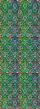 Kusursuz bir arka plan modeli. Çiçekler yeşil ve maviye. Suluboya, elle çizilmiş. Raster stoku.