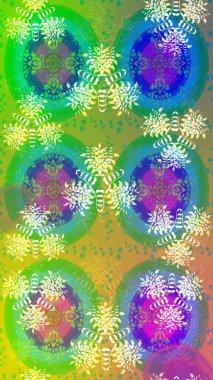 Raster illüstrasyonu. Şirin çiçekli eskiz deseni ve yeşil renkli yapraklar, suluboya çiçek deseni, duvar kağıdı, kart veya kumaş için fayanslı.