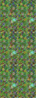 Raster deseni. Doğa. Çiçek kompozisyonu. Küçük çiçekte güzel bir desen var. Çiçek kolajı. - yeşil ve kahverengi çiçekler. Çiçek arka planı.