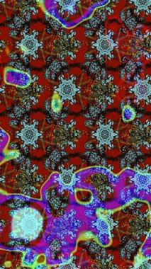 Tekstil ve kapak tasarımı için mükemmel. Doodle tarzı. Renkli kırmızı, kahverengi ve mavi çizim deseni. Kırmızı, kahverengi ve mavi renkte çiçekler. Elle çizilmiş sonbahar çiçeği deseni..