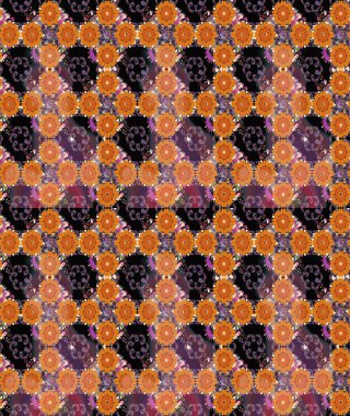 Çiçekli çiçek deseni, suluboya. Düz Çiçek Elementleri Tasarım Raster illüstrasyonu. Turuncu renkli çiçekler. Renkli Bahar temalı eskiz deseni..