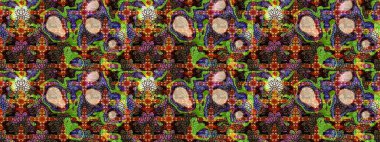 Kahverengi renkli çiçekler. Çizim çiçek deseni duvar kâğıdı olarak kullanılabilir. Raster illüstrasyonu.