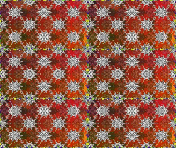 Kahverengi ve gri renkte yaprakları olan yabani çiçekler. Suluboya, elle çizilmiş. Kusursuz bir arka plan modeli. Raster illüstrasyonu.