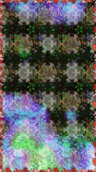 Düz Çiçek Elementleri Tasarımı. Renkli Yaz Temalı Kusursuz Arkaplan. Güzel kumaş deseni. Raster illüstrasyonunda trendsiz çiçek deseni.