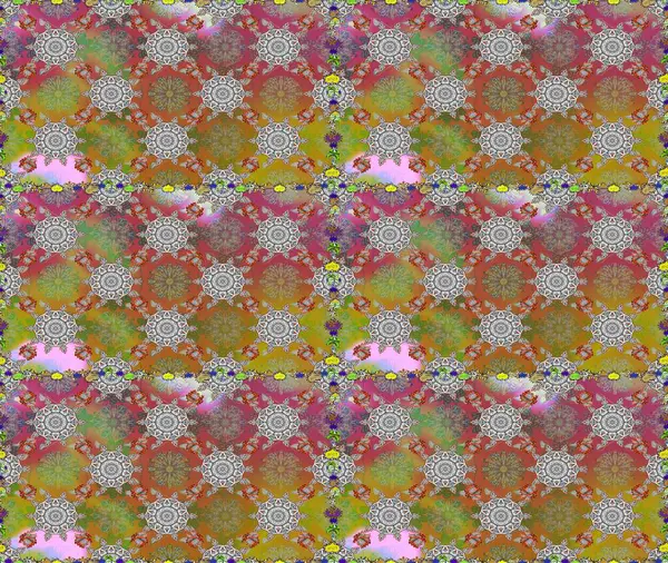 Renkli Yaz Temalı Kusursuz Arkaplan. Çiçekli kusursuz retro desen. Gri ve kahverengi renkli çiçekler. Düz Çiçek Elementleri Tasarımı.