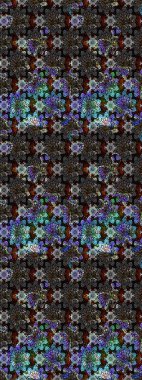 Raster deseni. Siyah el çizimi desen. Karalama çiçekleri çizim kalıbı. Sanat, çiçeklere ilham verir ve arka plan bırakır.