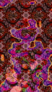 Çiçekli, yapraklı, çiçek desenli eskiz. El çizimi. Raster illüstrasyonu.