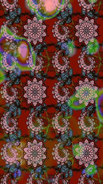 Etnik Mandala süsleme. Kullanılabilir Tekstil, tebrik kartı, boyama kitabı, telefon durumda yazdırma için. Raster kına dövme tarzı. Hint çiçek desenli madalyon desen.