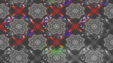 Renkli Bahar Teması eskiz kalıbı. Düz Çiçek Elementleri Tasarımı. Raster..