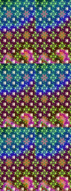 El çizimi çiçekli soyut çizim kalıbı. Raster illüstrasyonu. Mor renkte çiçekler.