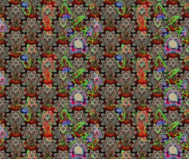 Raster Hip kumaş deseni. Eskiz Vintage Çiçek Deseni.