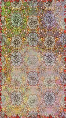 Raster illüstrasyonu. Küçük çiçekteki sevimli çiçek deseni. Güzel kumaş deseni. Güzel karalama çiçekleri olan kusursuz çiçek deseni..