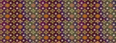 Kahverengi renkli çiçekler. Kumaş desenli papatya çiçekleri ayrıntıları.