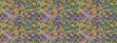 Raster illüstrasyonu. Kusursuz çiçek deseni. Yeşil renkli Asyalı tekstil.