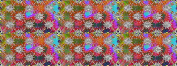 Kusursuz çiçek deseni. Düz Çiçek Elementleri Tasarımı. Raster illüstrasyonu. Renkli Bahar Temalı Kusursuz Arkaplan. Güzel kumaş deseni. Asya tekstil tarzında.