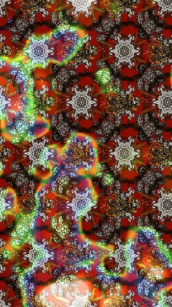 Çiçekli çiçek deseni, suluboya. Düz Çiçek Elementleri Tasarım Raster illüstrasyonu. Kahverengi ve kırmızı renkte çiçekler. Renkli Bahar Teması çizim kalıbı..