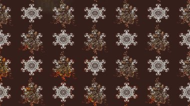 Kahverengi renkli çiçekler. Kumaş desenli papatya çiçekleri ayrıntıları.