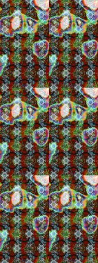 Çiçeksel fantezi tasarımı ve parlak bir arka plan çizimi. Düz Çiçek Elementleri Tasarımı. Renkli Bahar Teması çizim şablonu.