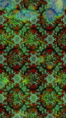 Düz Çiçek Elementleri Tasarımı. Güzel çiçek deseni. Yeşil ve kahverengi renkli çiçekler. Renkli Bahar Teması çizim şablonu.