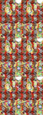 Sevimli çiçek raster deseni. Tarafsız, gri ve kırmızı renkte çiçekler. Renkli Bahar Teması eskiz kalıbı. Düz Çiçek Elementleri Tasarımı.