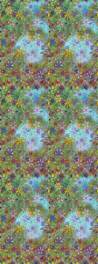 Düz Çiçek Elementleri Tasarımı. Kusursuz Chichi kumaş deseni. Çiçek deseni. Renkli Bahar Temalı Kusursuz Arkaplan. Raster illüstrasyonu.