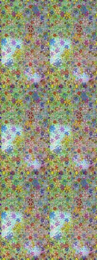 Tarafsız ve yeşil renklerde etnik çiçeklerle kusursuz bir desen. Asya Tekstil 'inde Raster Çiçek İllüstrasyonu.