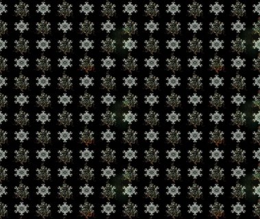 Raster illüstrasyonu. Çiçek desenli çizim. Siyah renkli çiçekler. Asya tekstil tarzında. Raster illüstrasyonu.