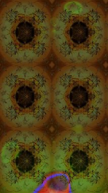 Karalama çiçekleri çizim kalıbı. Sanat esinlenir, yeşillendirir, çiçek açar ve arka plan bırakır. Kahverengi ve yeşil el çizimi desen. Raster deseni.