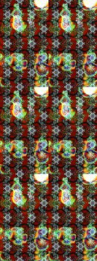 El çizimi. Çiçekli, yapraklı, çiçek desenli eskiz. Raster illüstrasyonu.