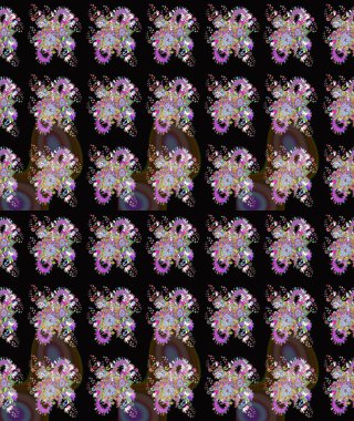 Çizim çiçek deseni duvar kağıdı, web sitesi arka planı, ambalaj kağıdı, davetiye, broşür, afiş veya web sitesi için kullanılabilir. Parlak elementlerin. El çizimi Raster illüstrasyonu.