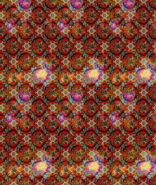 Raster illüstrasyonundaki çiçek desenli çizim. Suluboya tarzında kahverengi renkte çiçekler.