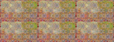 Bej ve kahverengi renklerde. Hint süsü. Çiçek duvar kağıdı. Renkli süs kenarı. Raster illüstrasyonu. Kusursuz desen.