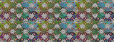 Güzel suluboya çiçekler, parlak resimler ilham verici yeşil ve gri çiçek desenli kusursuz arka plan. Raster..