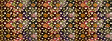 Raster güzel bir çiçek deseni çizmiş. Bahar mevsimi. Tatil havası. Nazik romantik baskı. Kahverengi renkte çiçekler.