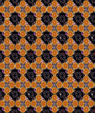 Raster illüstrasyonu. Güzel, parlak, pürüzsüz kumaş, tuval. Çiçek çelengi. Eski moda arka plan. Kıvırcık, parlak örgü. Desen, çizim, çiçek sınırı..