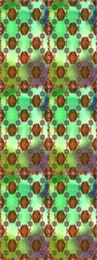 Raster dikişsiz çiçek deseni. Vadinin çiçekleri yeşil ve kahverengi renklerde.