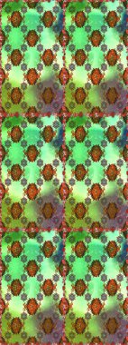 Raster dikişsiz çiçek deseni. Vadinin çiçekleri yeşil ve kahverengi renklerde.