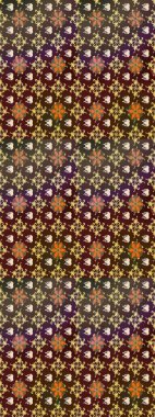 Renkli Yaz Temalı eskiz kalıbı. Sevimli çiçek raster deseni. Kahverengi renkli çiçekler. Düz Çiçek Elementleri Tasarımı.