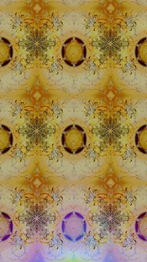 Raster illüstrasyonu. Tarafsız renklere karalamalar çizilmiş çiçek deseni.