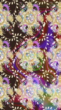 Raster illüstrasyonundaki çiçek desenli çizim. Tarafsız renklerde çiçekler.