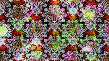 Raster illüstrasyonu. Çiçek buketleriyle klasik bir eskiz şekli. Gri renklerde.