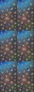 Çiçekli çiçek deseni, suluboya. Küçük çiçekte güzel bir çiçek deseni var. Raster deseni.