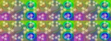 Çiçekli karalama şeklinde Raster çiçek deseni. Nazik, narin çiçek arkaplanı. Yeşil renkte çiçekler.