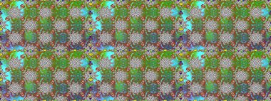 Raster illüstrasyonu. Anti-stres için soyut örnek sayfası. Yeşil ve kahverengi renklerde.