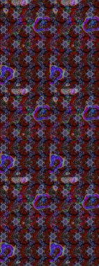 Çizim kalıbı. Çiçek duvar kağıdı. Kahverengi renklerde. Renkli süs kenarı. Raster illüstrasyonu. Hint süsü..