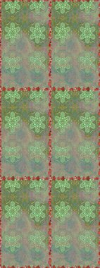 Düz Çiçek Elementleri Tasarımı. Renkli Bahar Temalı Kusursuz Arkaplan. Tarafsız ve yeşil renklerde çiçekler. Raster illüstrasyonunda kusursuz çiçek deseni.