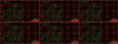 Renkli Bahar Temalı Kusursuz Arkaplan. Siyah ve gri renkli çiçekler. Düz Çiçek Elementleri Tasarımı. Raster illüstrasyonunda kusursuz çiçek deseni.