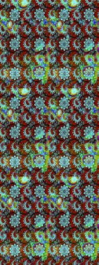 Düz Çiçek Elementleri Tasarımı. Raster illüstrasyonu. Çiçek desenli çizim. Asya tekstil tarzında. Renkli Bahar Teması eskiz kalıbı. Güzel kumaş deseni.