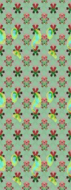 Vadinin çiçekleri tarafsız renklerde. Soyut etnik raster çizim kalıbı. Çiçekler..